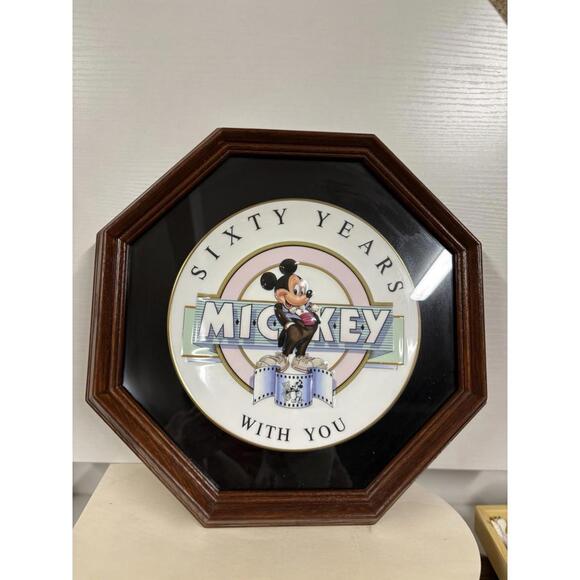 Disney Sixty Years‎ With Mickey Plate 1988 Limited Edition Framed 4544/15000